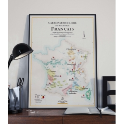 Affiche la carte des vins de France